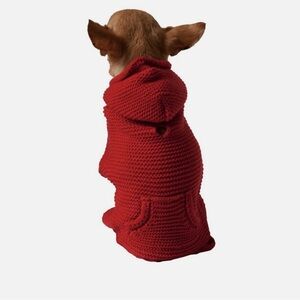 Cozy Red Dog Sweater with Hood